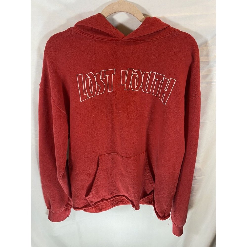 Lost Youth Forever 21 Sweater Boys Large Red  Logo Hooded Sweater‎ Mens